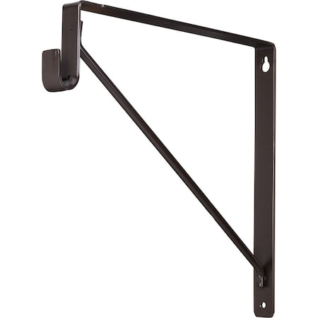 Hardware Resources Dark Bronze Shelf Bracket with Rod Support for Oval Closet Rods 1530ORB